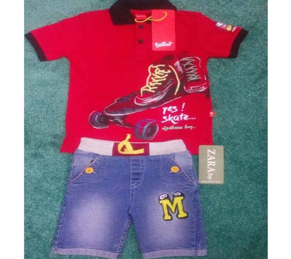 Boys Set Denim polo