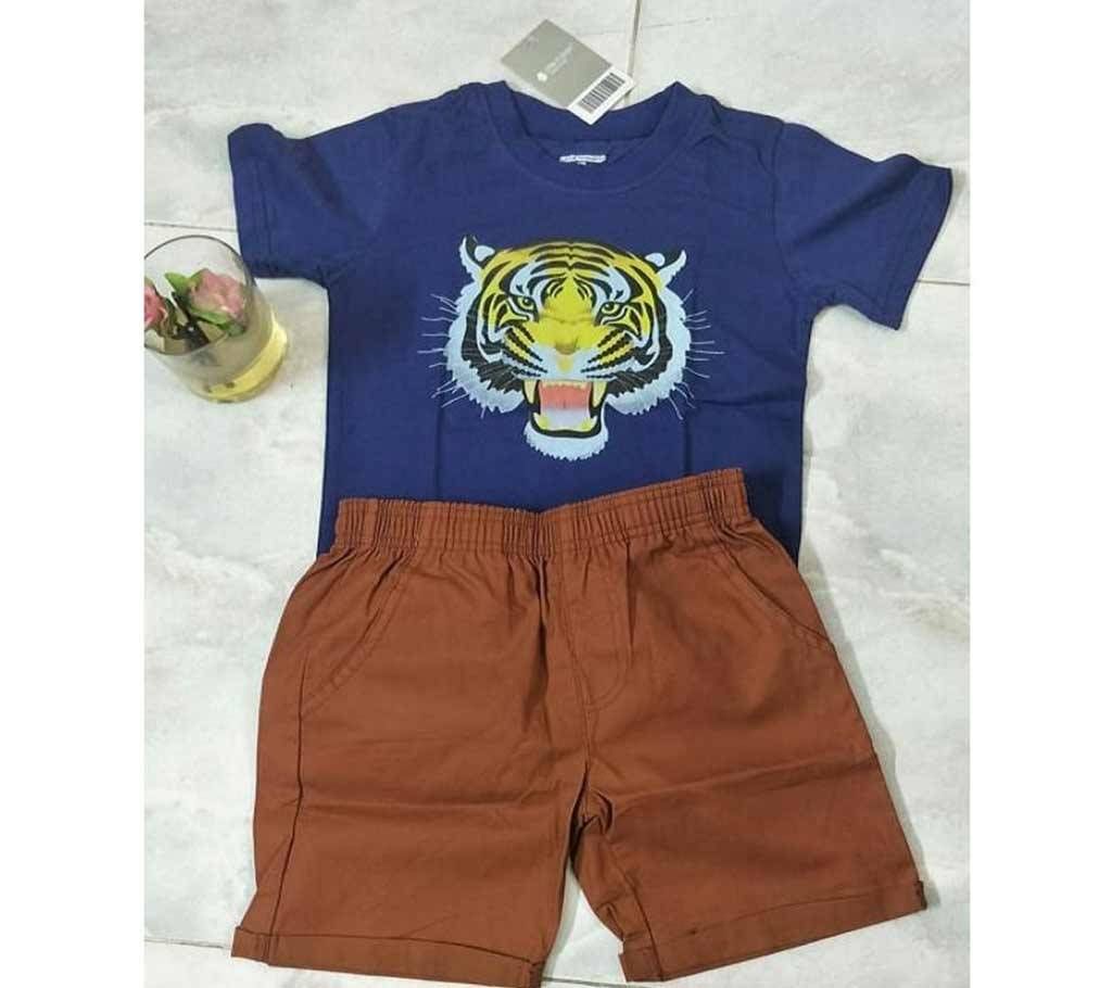 4 years-Baby Boy Summer Dress -Tiger Block Blue 7 meroon