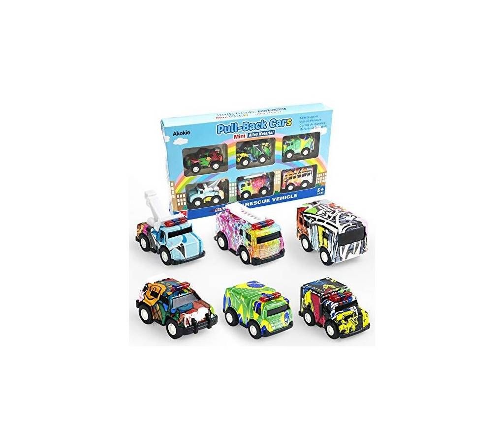 Pull Back Vehicles Diecast Metal Toy 6pcs 300 g