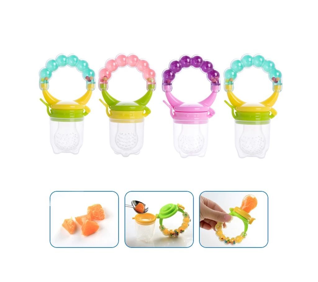 Baby Fresh Food Feeder Nipple Pacifier - 1 Piece - Yellow and Pink,Lemon ,Paste