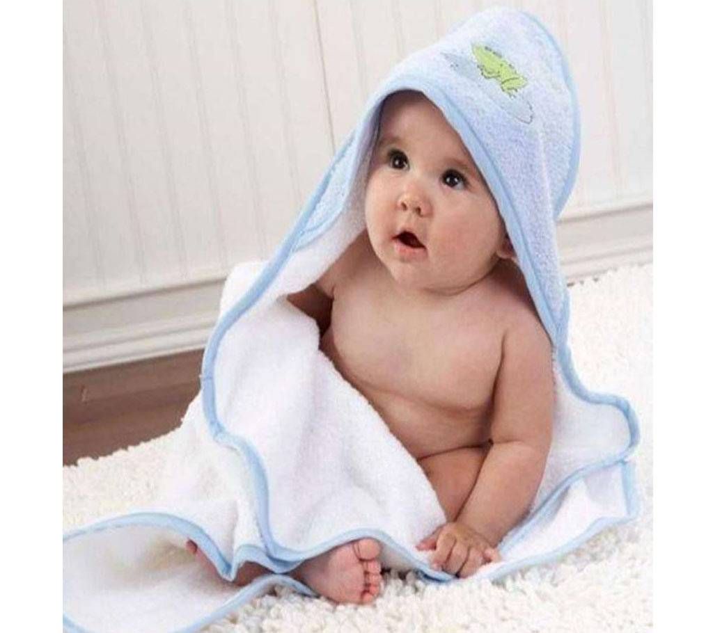 Sky Blue Cotton Cap Towels for Baby
