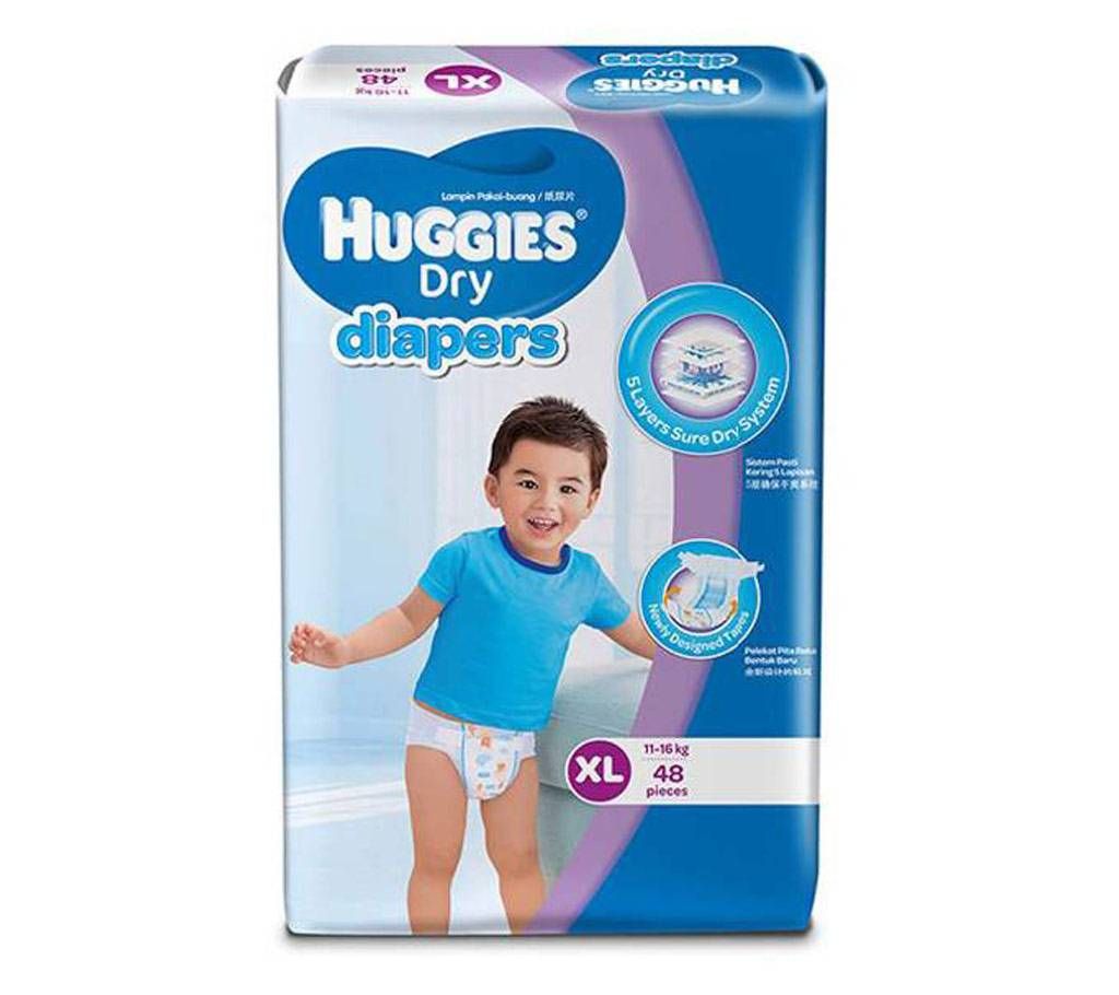 Huggies Dry Diaper  XL - (11-16kg) 48 pcs