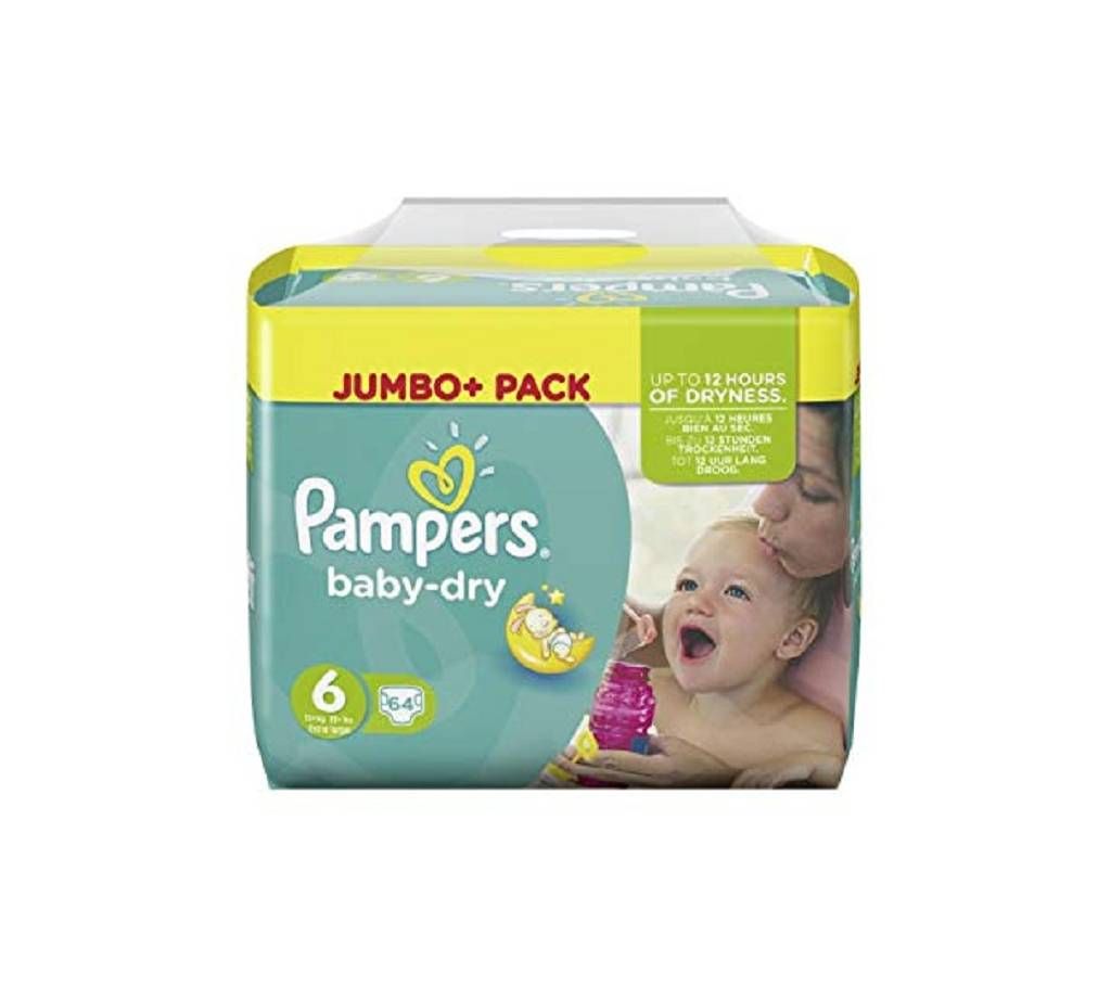 pampers Baby Dry Size 6 (13 - 18kg)  Jumbo Pack - UK