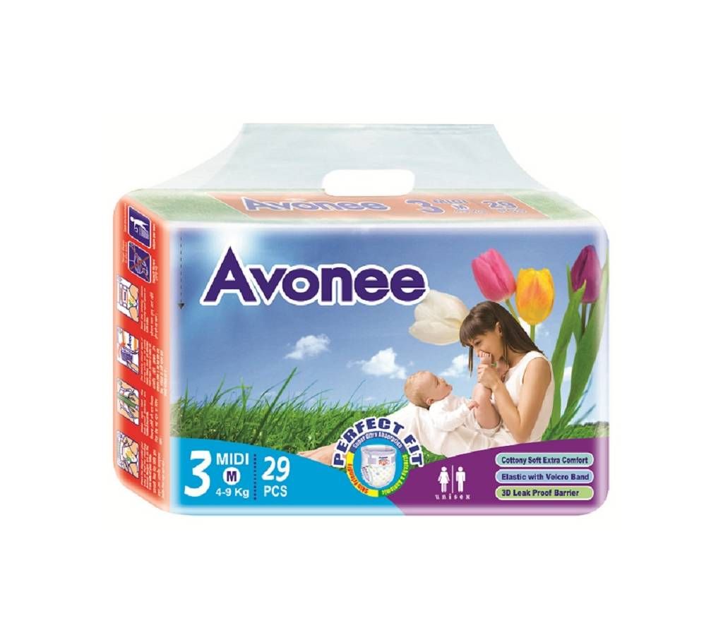 Avonee-3 Diaper (Midi) 4-9kg 29Pcs Bangladesh 