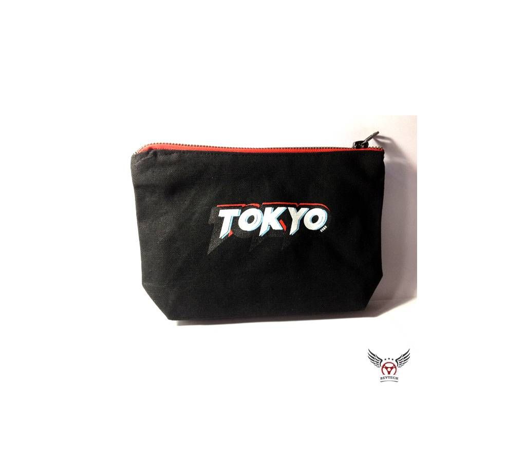 Black Pencil Pouch With Godzilla & Tokyo Print 