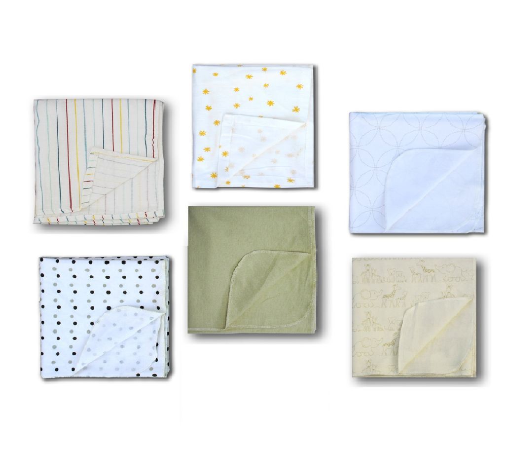 6 Piece Assorted Color Baby katha/Blanket