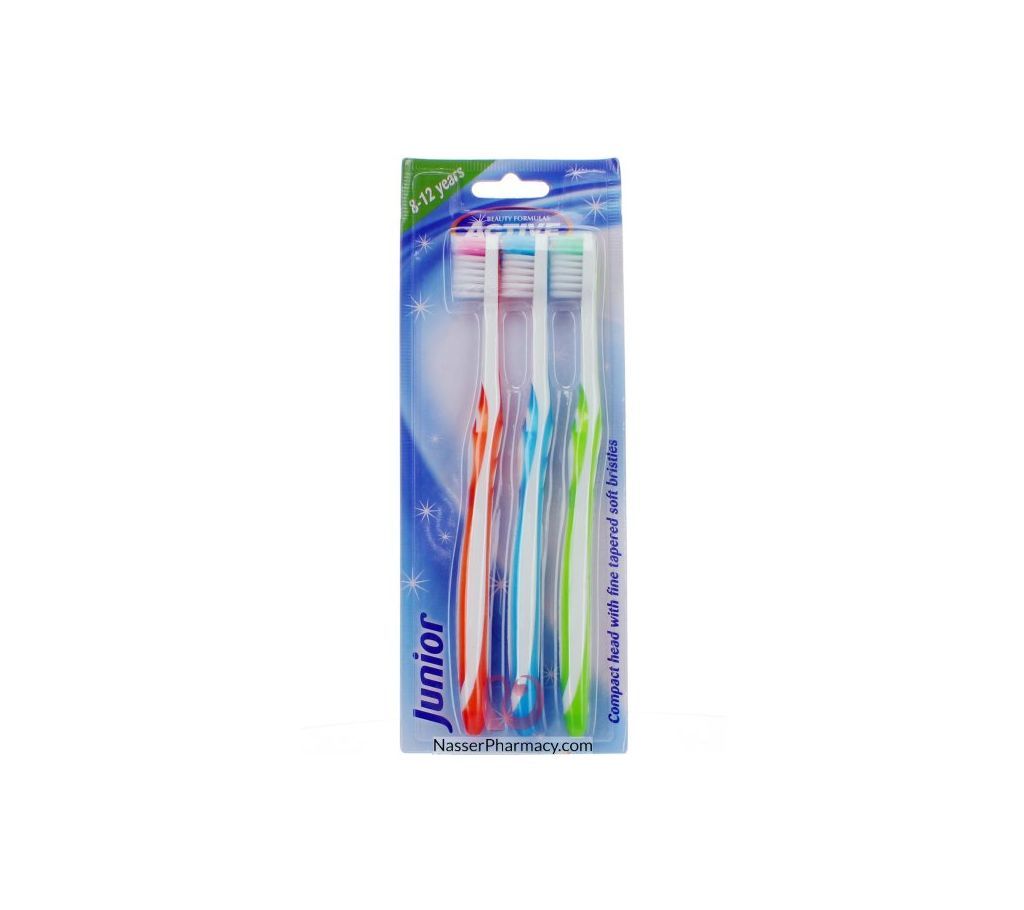Beauty Formulas Active Oral Care Junior 3pk Toothbrush