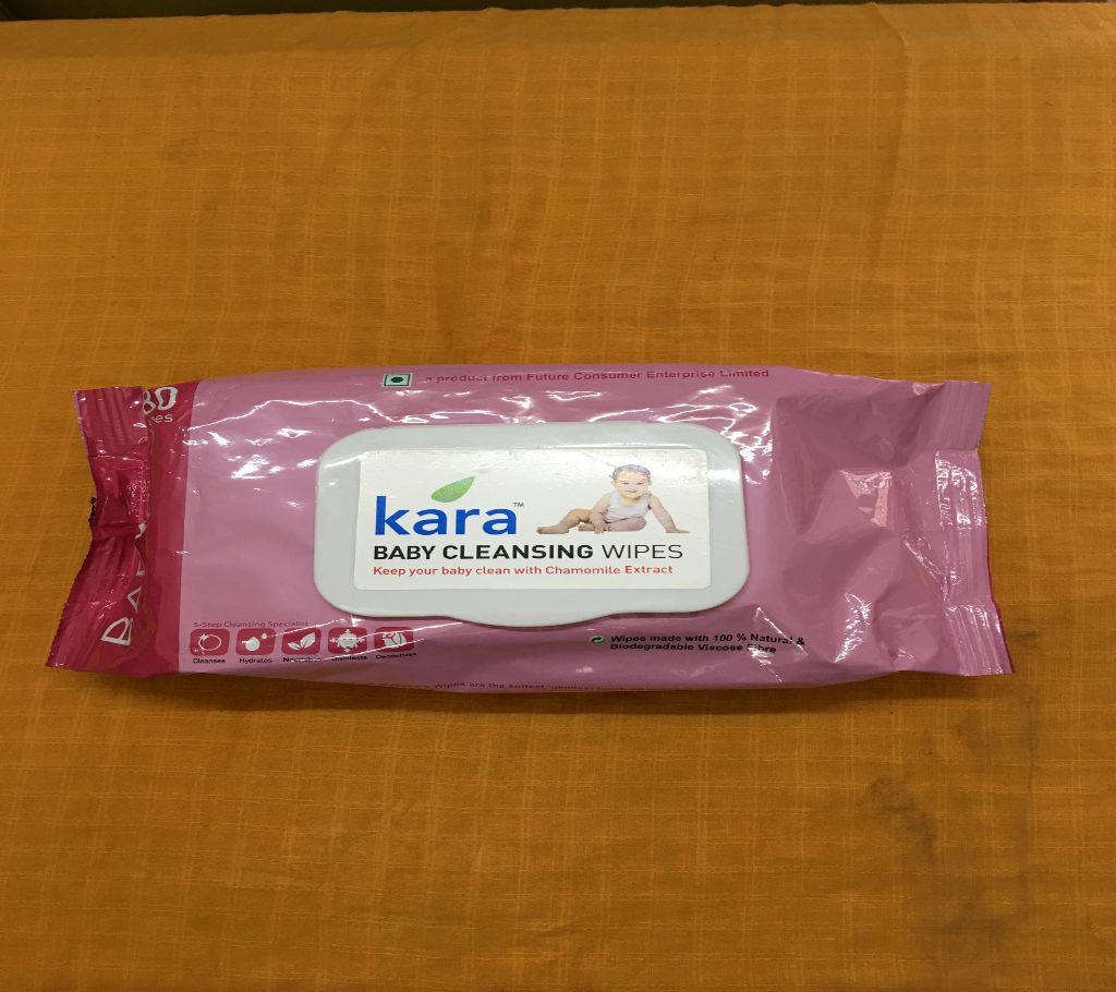 Kara Cleansing Baby Wipes 80 Sheets.