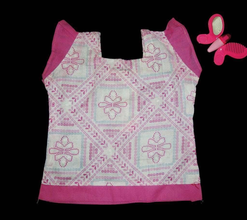 pink printed small sleeve cotton nima 
