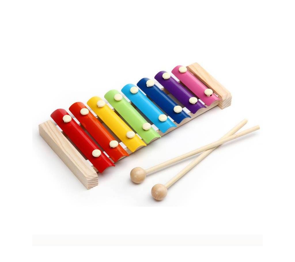 Wooden Xylophone Hand Knock Piano Children Kids Toy Musical - Multi-color