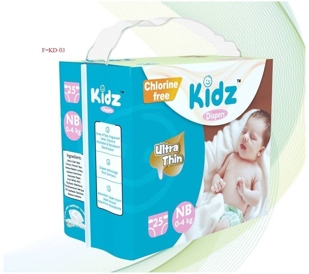 Kidz Diapers NB (0-4kg). F=Kd-03
