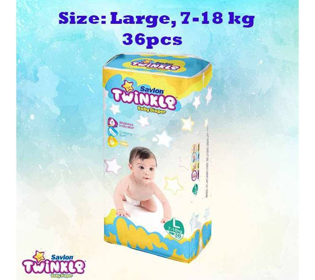 Twinkle Diaper,L ,7-18kg,36 Pcs