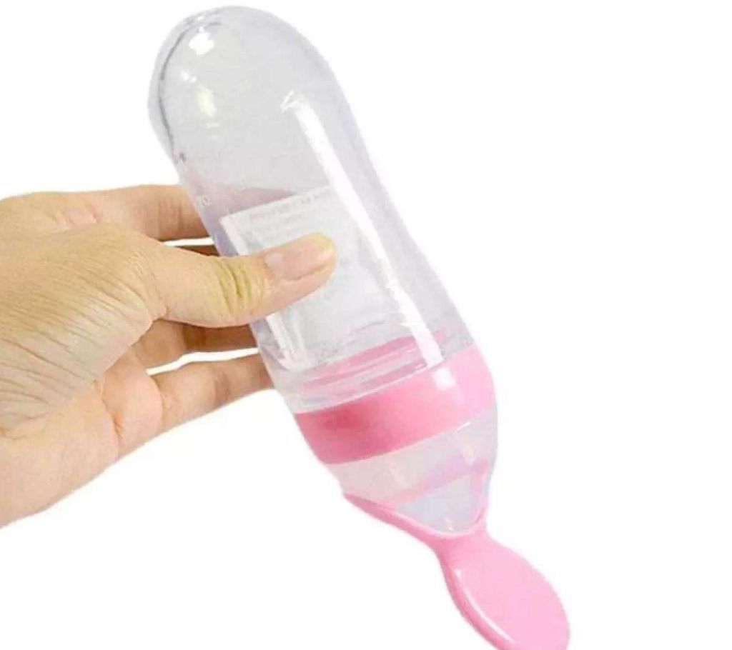 Infant Silicon Baby Bottle spoon-Transparent