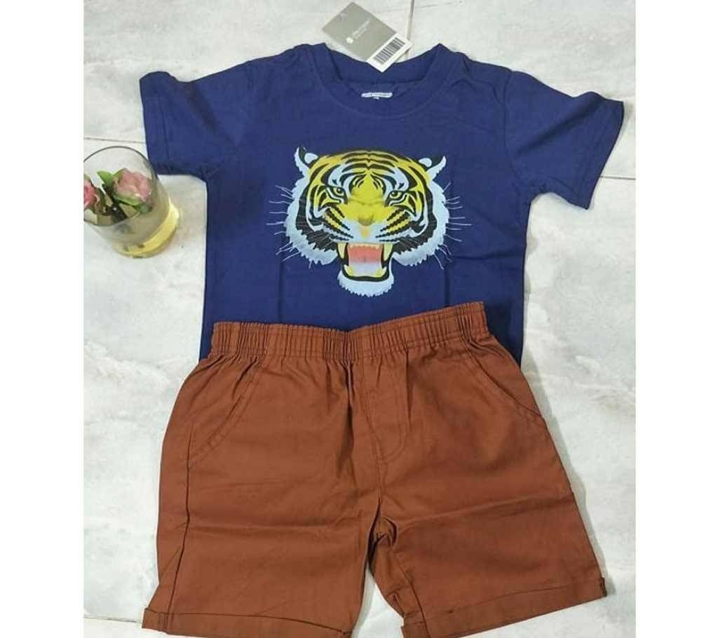 6 years-Baby Boy Summer Dress -Tiger Block Blue 7 meroon