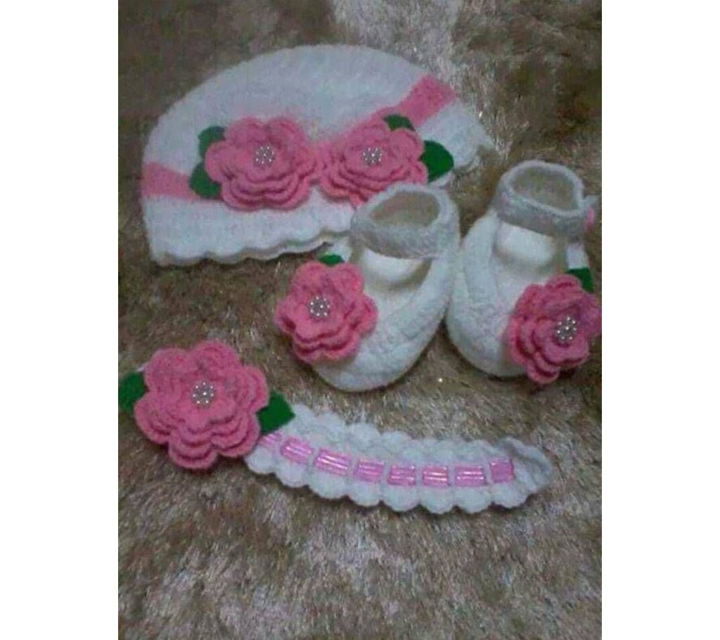 Woolen shoes,cap & hair band