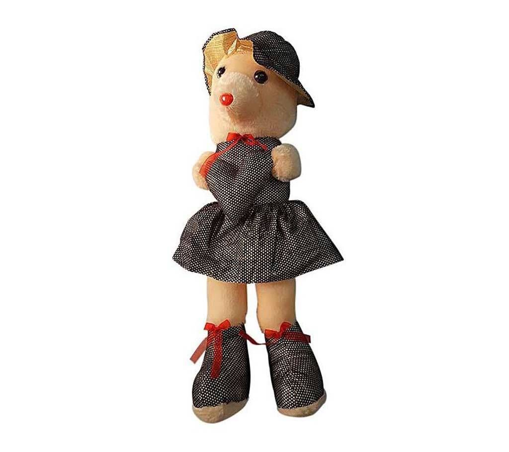 Cute Girl Teddy Bear with Hat- Black