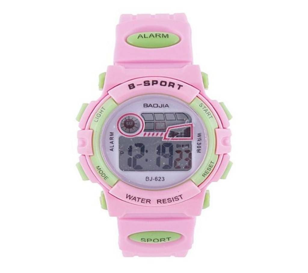 Rubber Digital Watch For Kids - Pink
