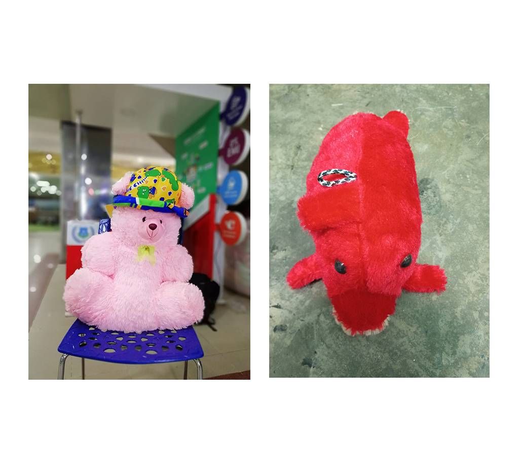 Teddy Bear+Fish Shaped Doll Combo
