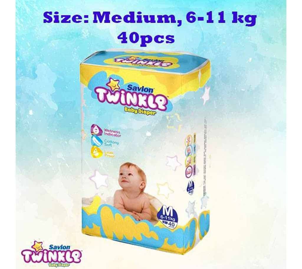 Twinkle Diaper,M,6-11kg,40 Pcs