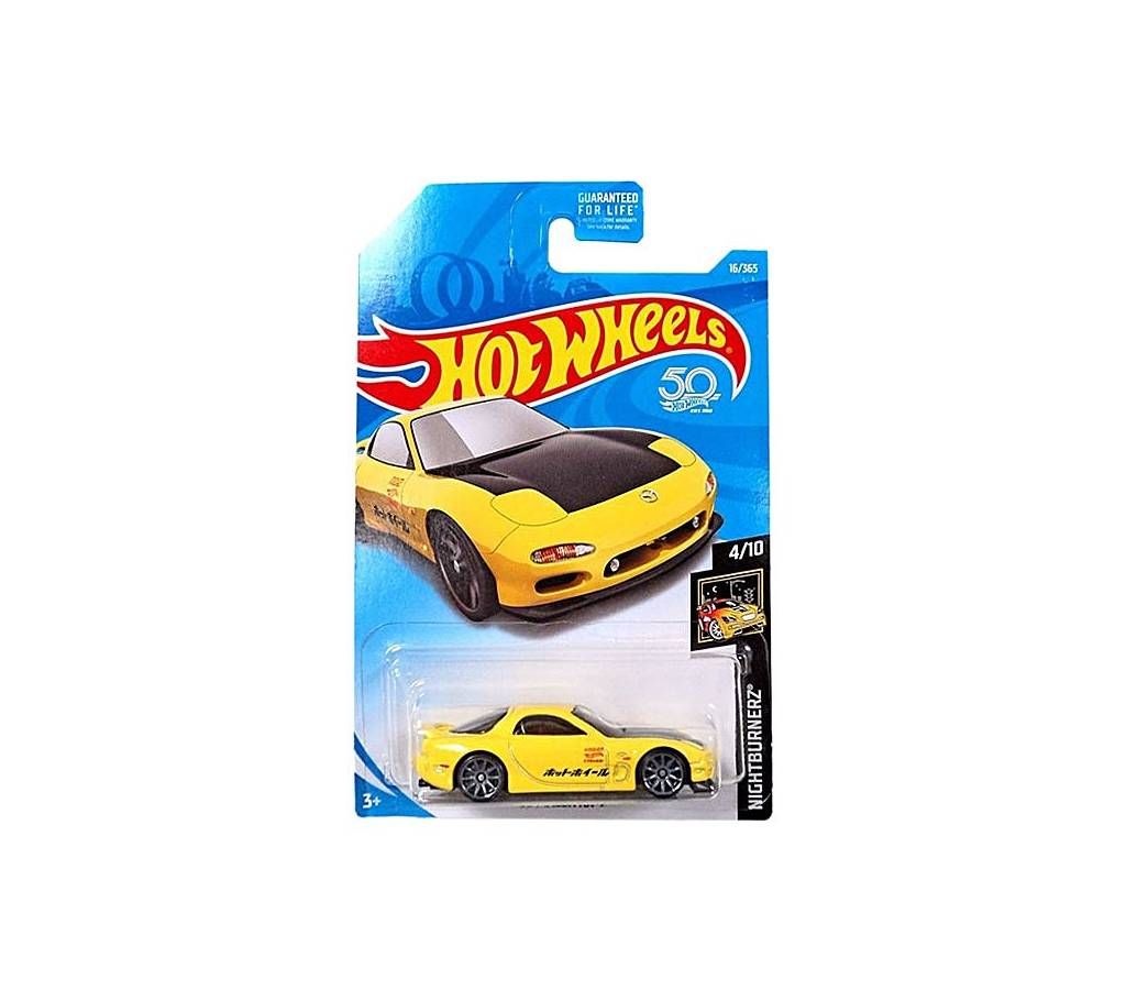 Hot Wheels Metal 95 Mazda RX-7 Toy Car - Yellow