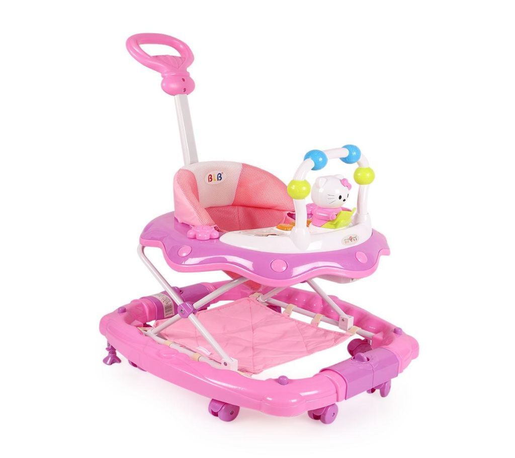 Baby Musical Walker cum Rocker with Push Handle BLB Brand- Pink
