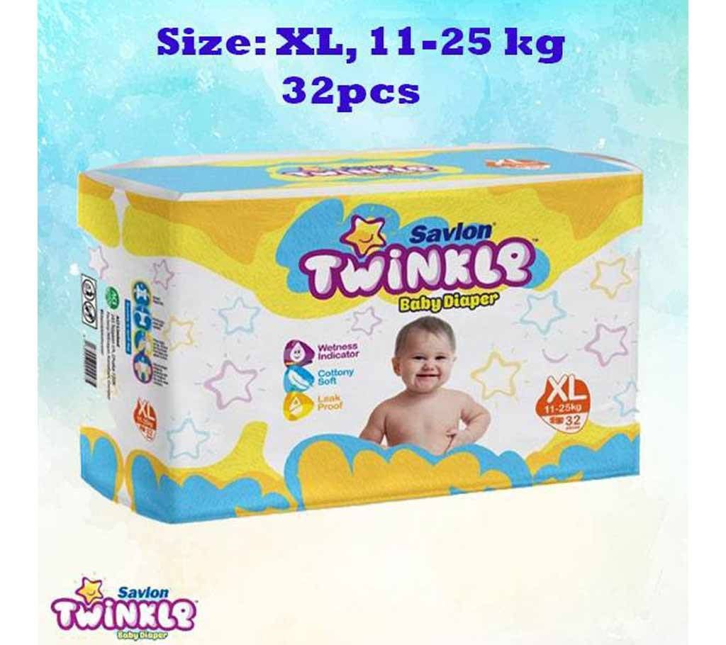 Twinkle Diaper,XL,11-25 kg,32 Pcs