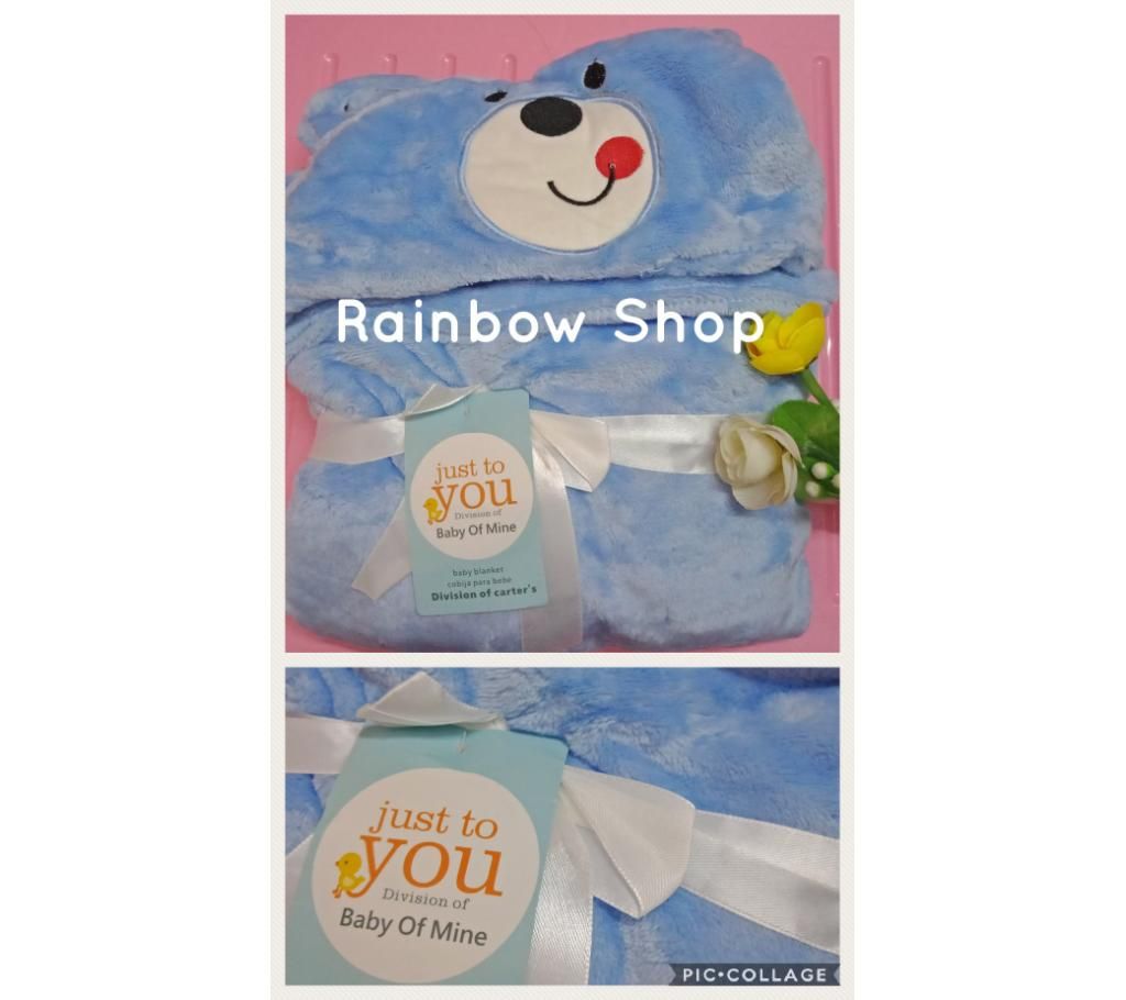 Hooded newborn baby blanket