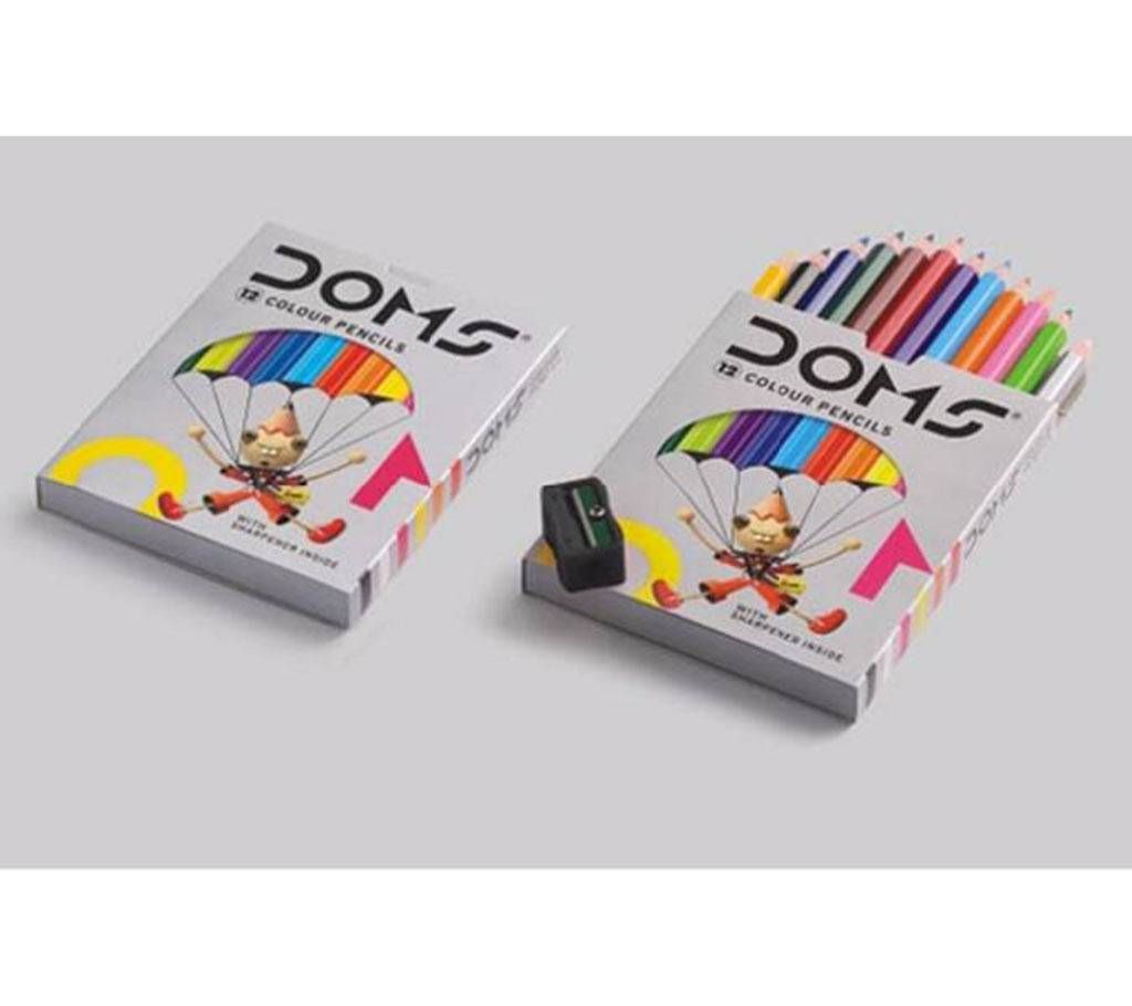 DOMS Color Pencil With Sharpener - 12 Pcs 