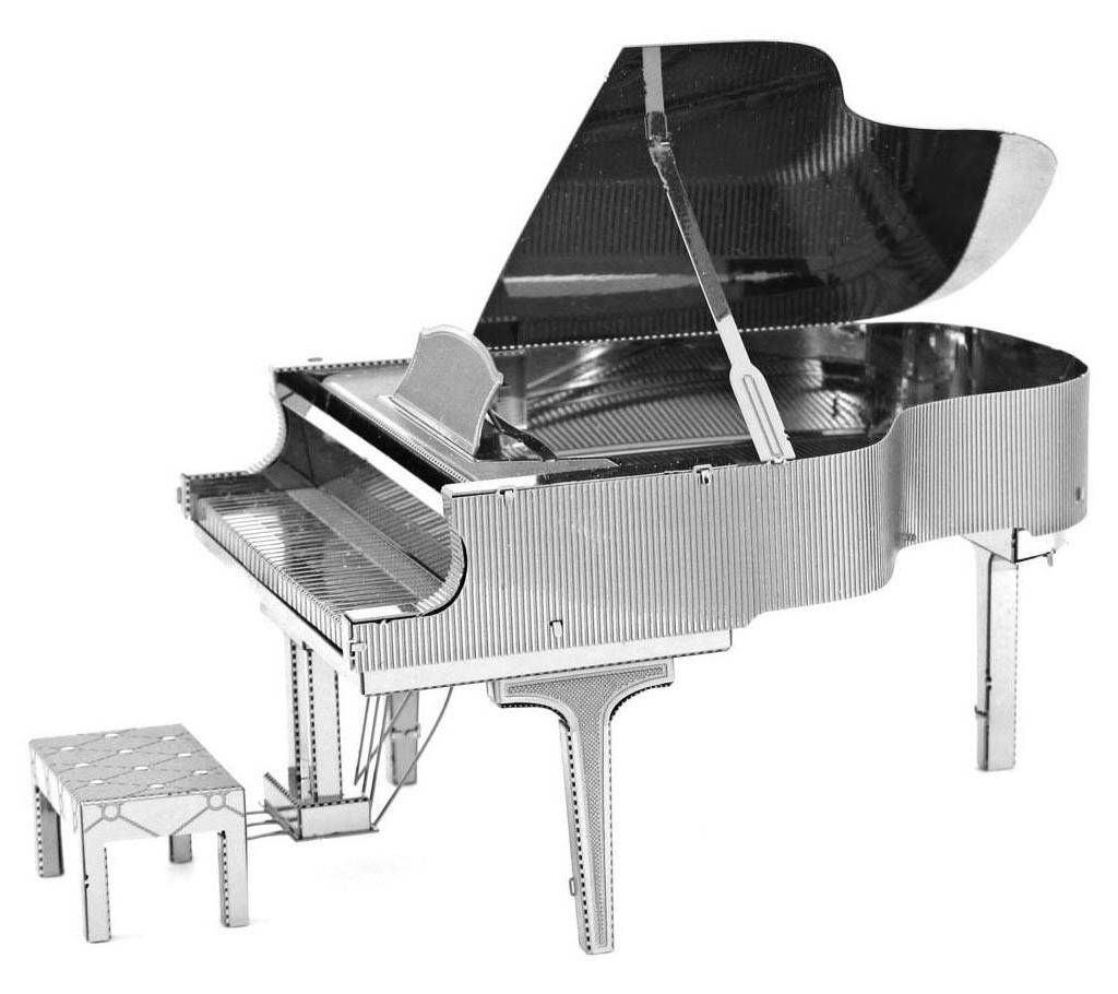 Piano 3D Metallic Puzzle Educational DIY Toy - Silver