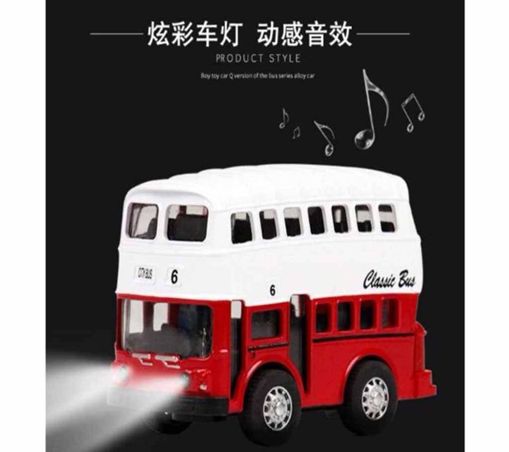 Music Light  Metal  Bus Car Model Toy