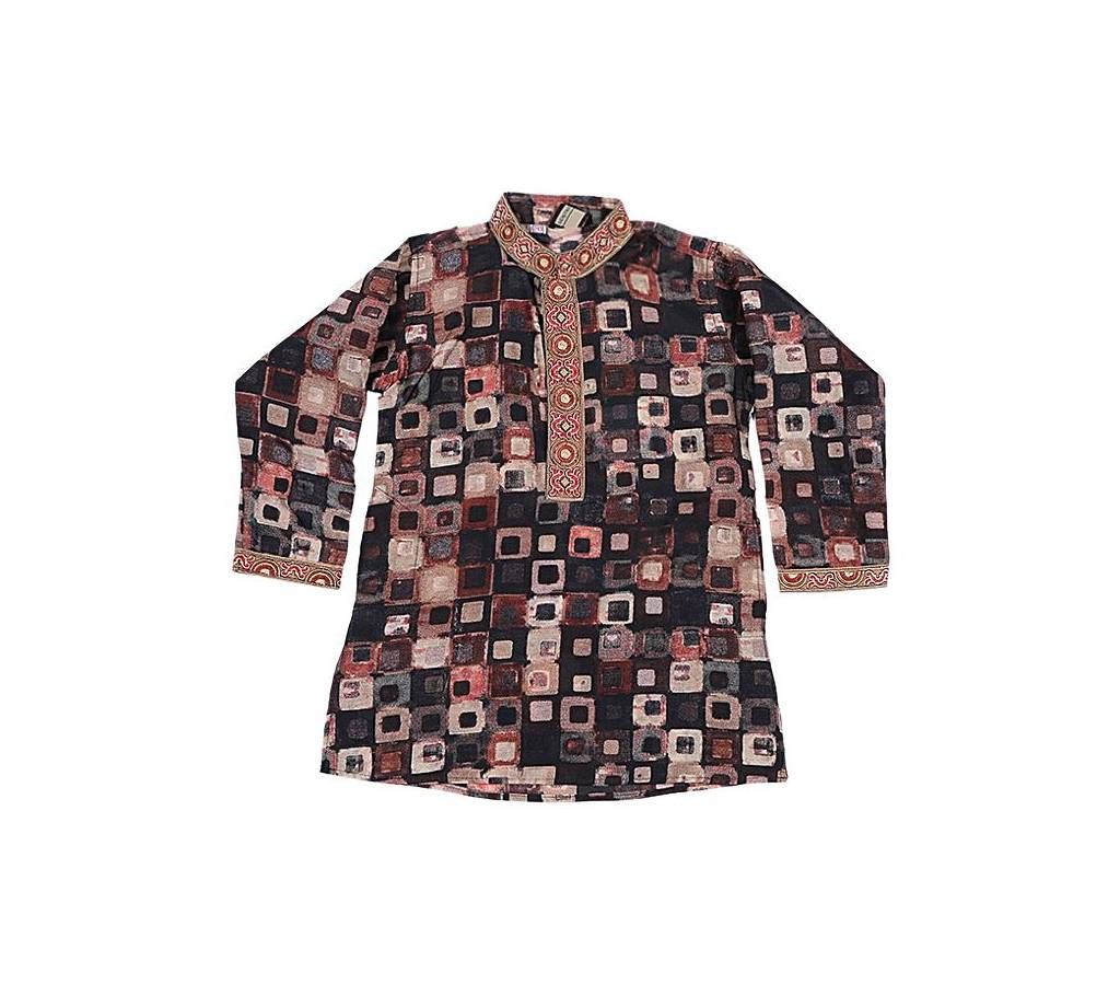 Black Silk Panjabi For Boys