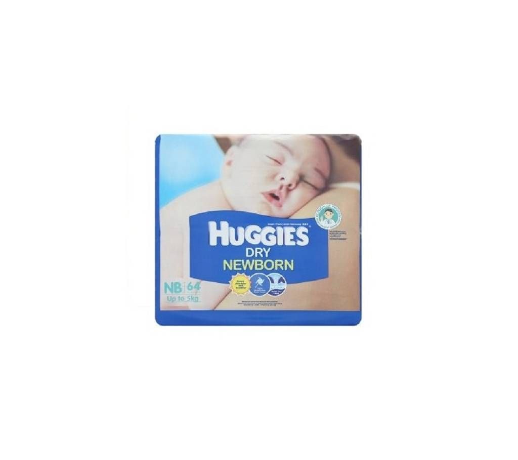 Huggies Dry Diaper (NB) Up to 5kg 64pc - Malaysia