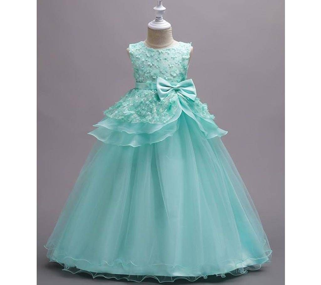 Party Dress- Sea Green for 9 Years Old Girls  321-BT93I 4659 1A00-AKD1567-T93I 4659 1A00