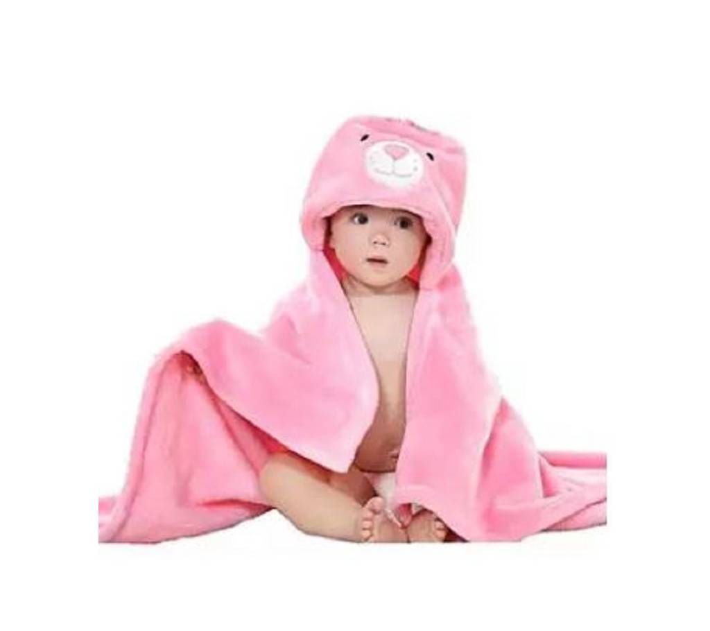 Cap Towels For Kids - White and pink