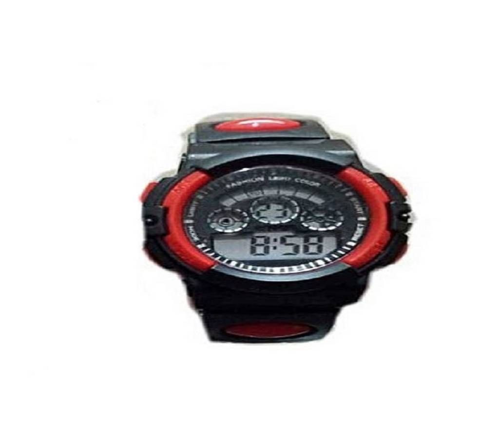 Silicone Digital Watch for Boys - Black and Red