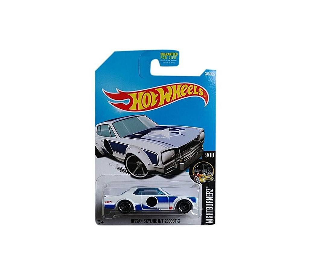 Hot Wheels Metal Nissan Skyline H/T 2000 GT Toy Car - White and Blue