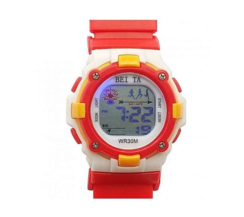 Orange and Red Digital Wrist Watch for kids 