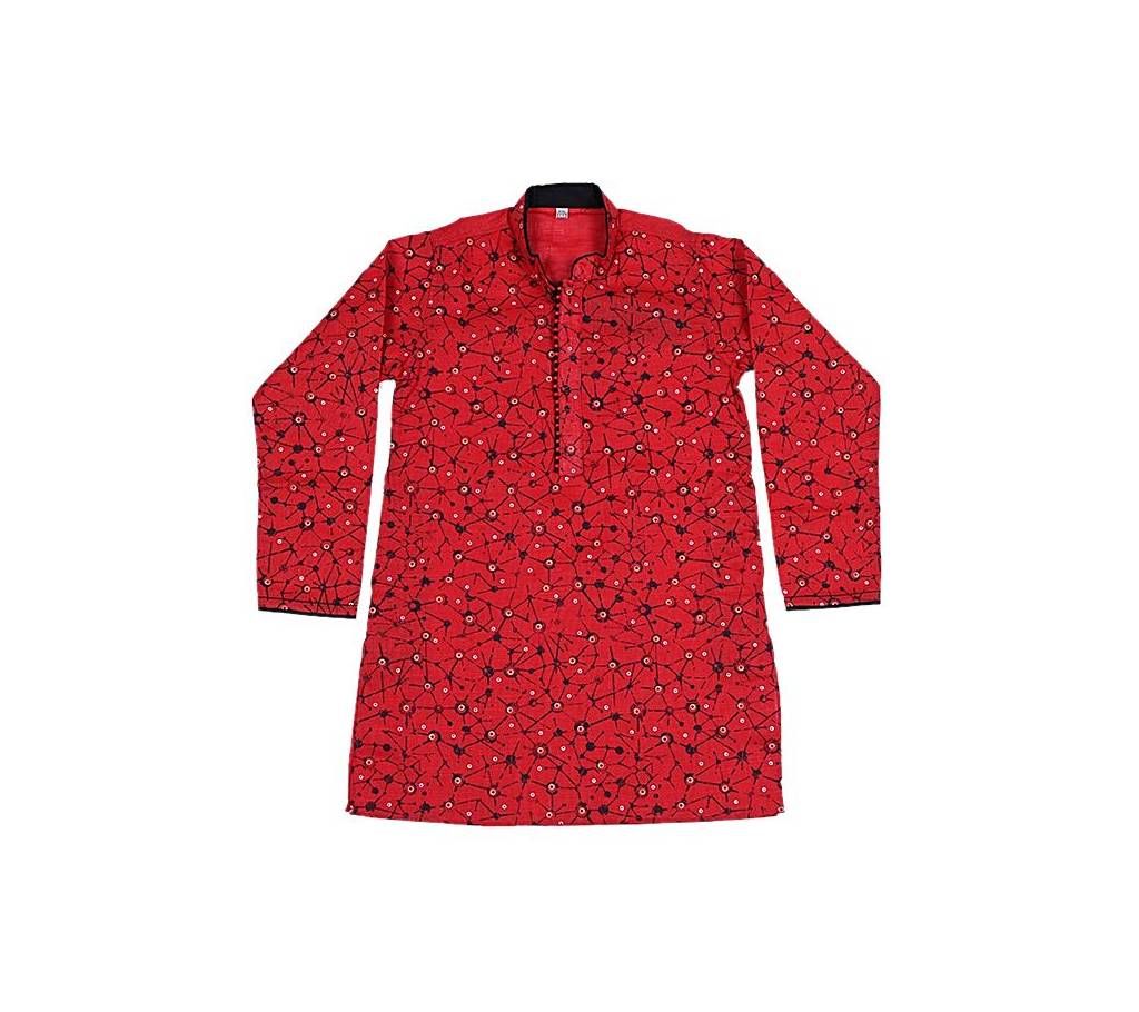 Red Cotton Panjabi For Boys