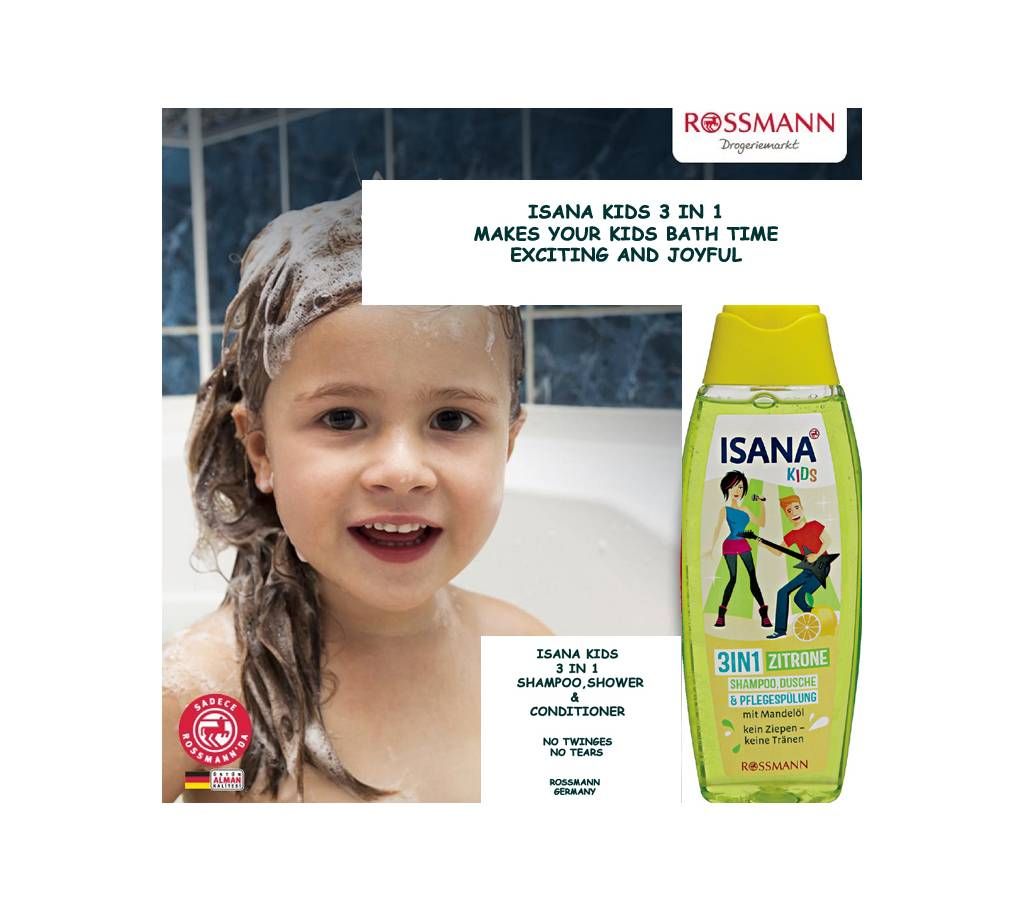 ISANA Kids 3in1  Lemon Shampoo, Shower & Conditioner