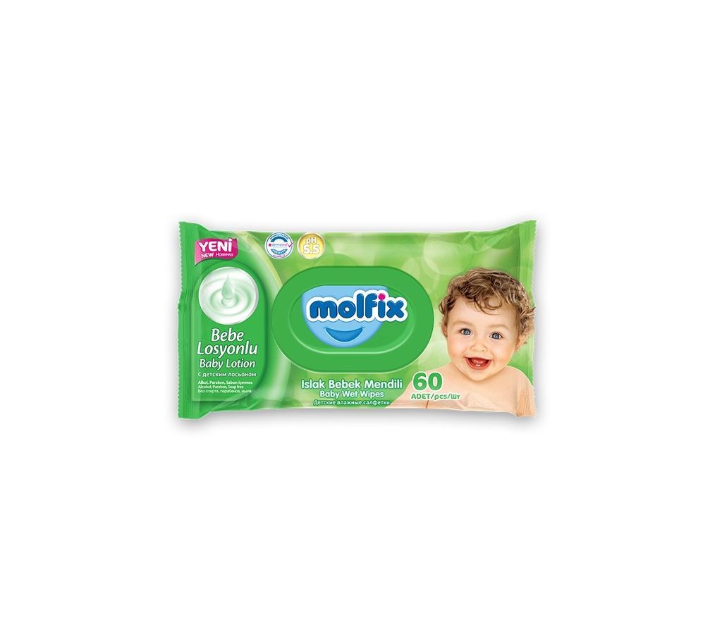 Molfix Baby Wipes 60 Pcs