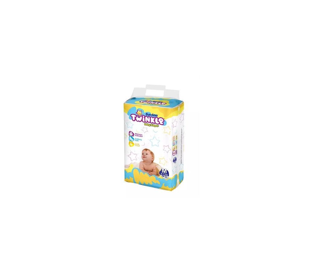 Savlon Twinkle Baby Diaper medium 40 pcs