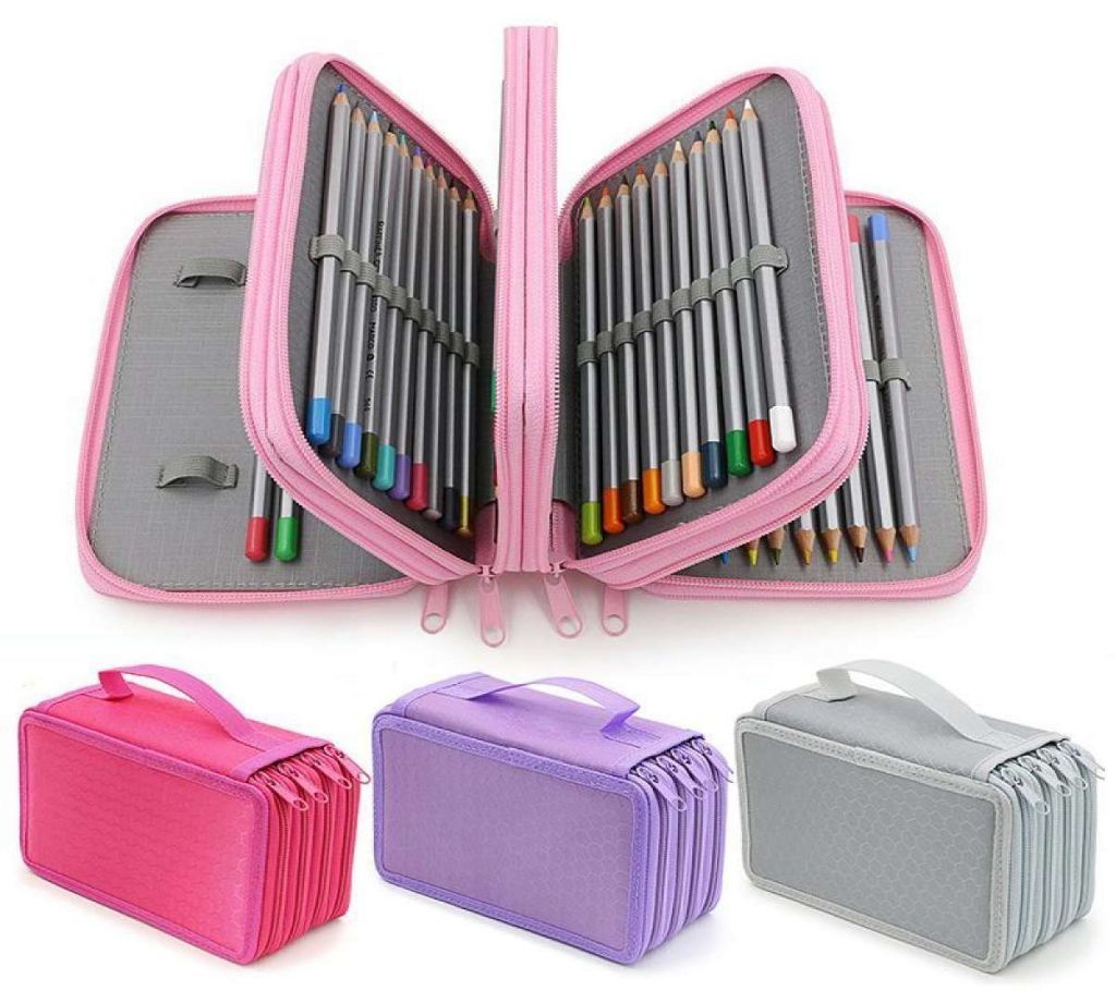72 Holes 4 Layers Pencil Case School Students Marker Colored Pen Bag