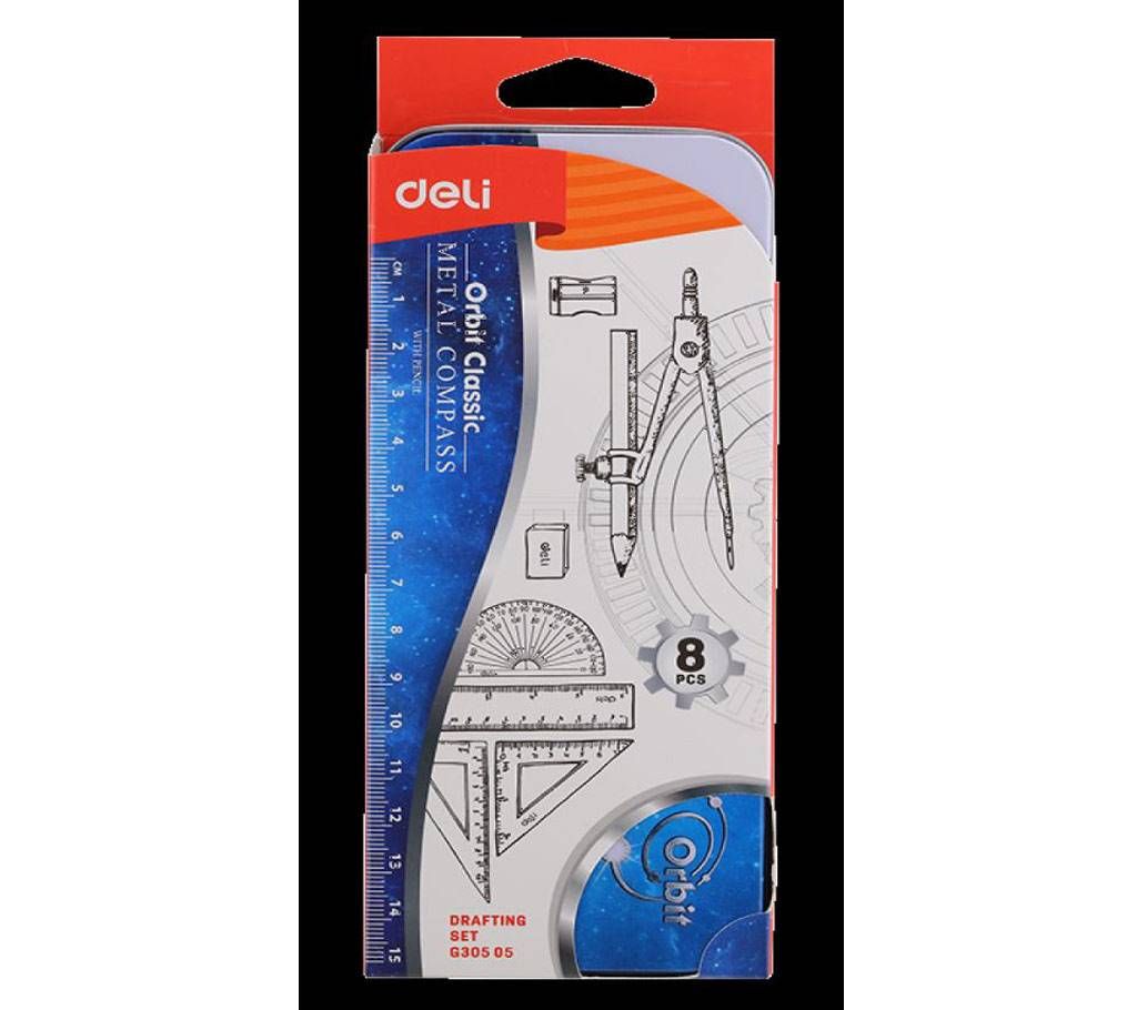 Deli EG30505 Zamak Compass W/Pencil 2 PCS 2C