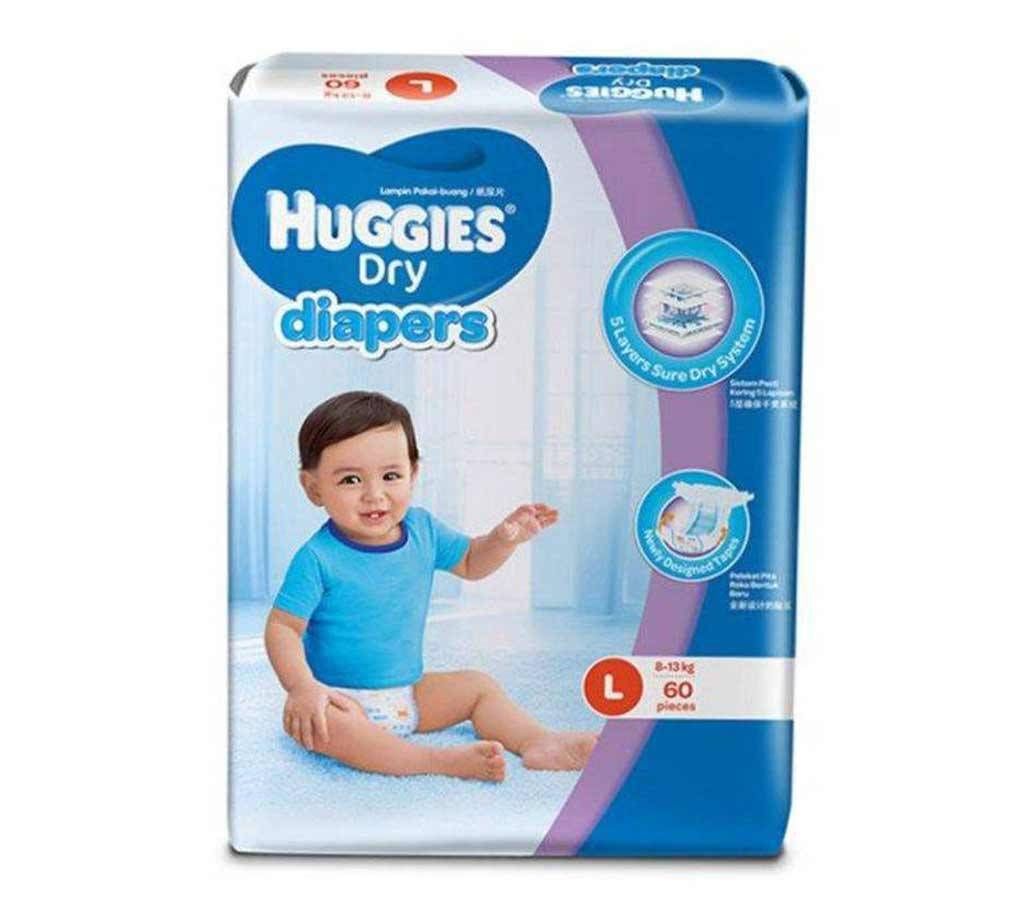 huggies dry diapers L 8-13kg  60pcs