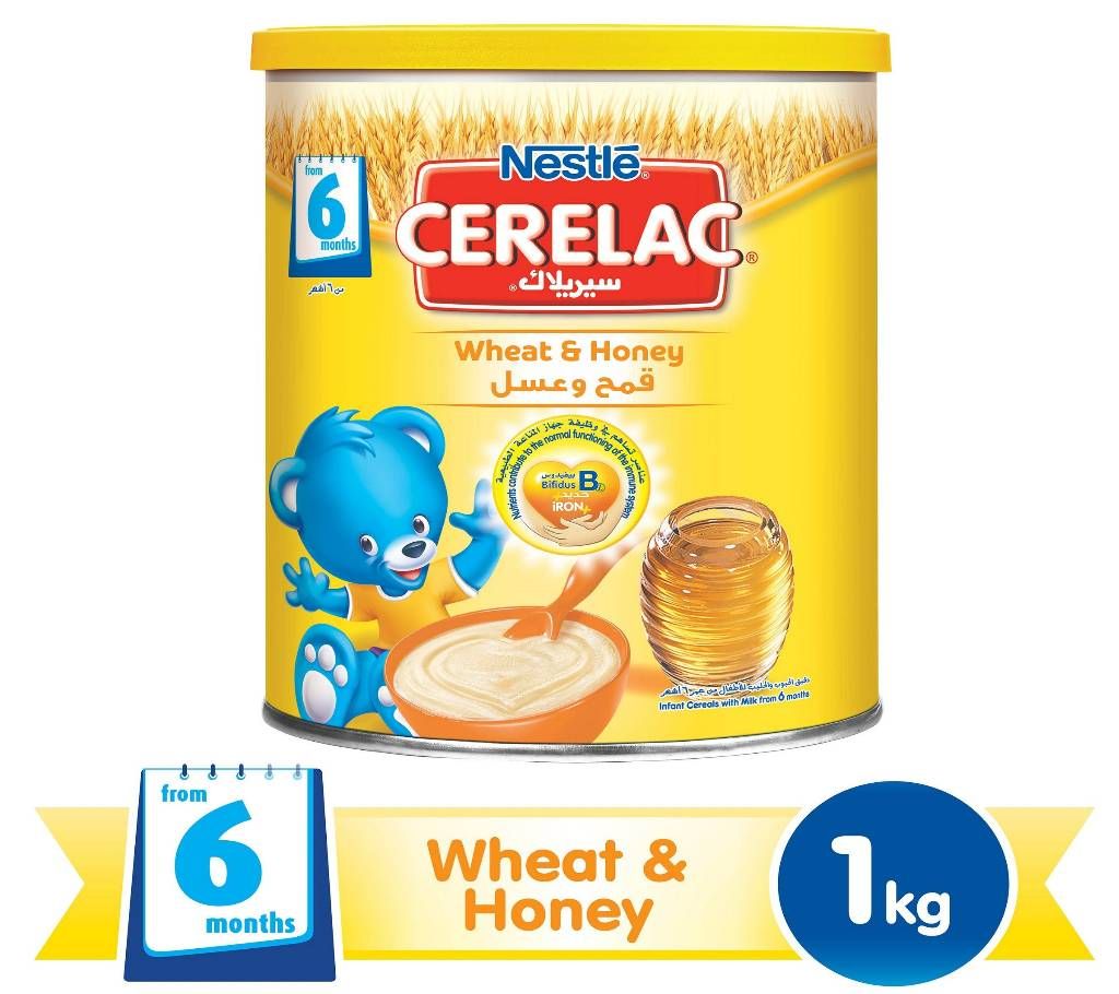 CERELAC Wheat & Honey with Milk Infant Cereal-1 kg -Spain