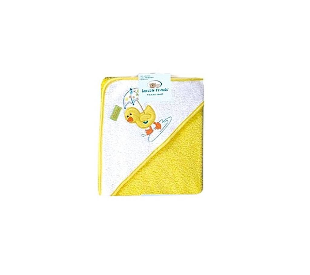 Baby Market Cap Towels For Kids - Yellow And White