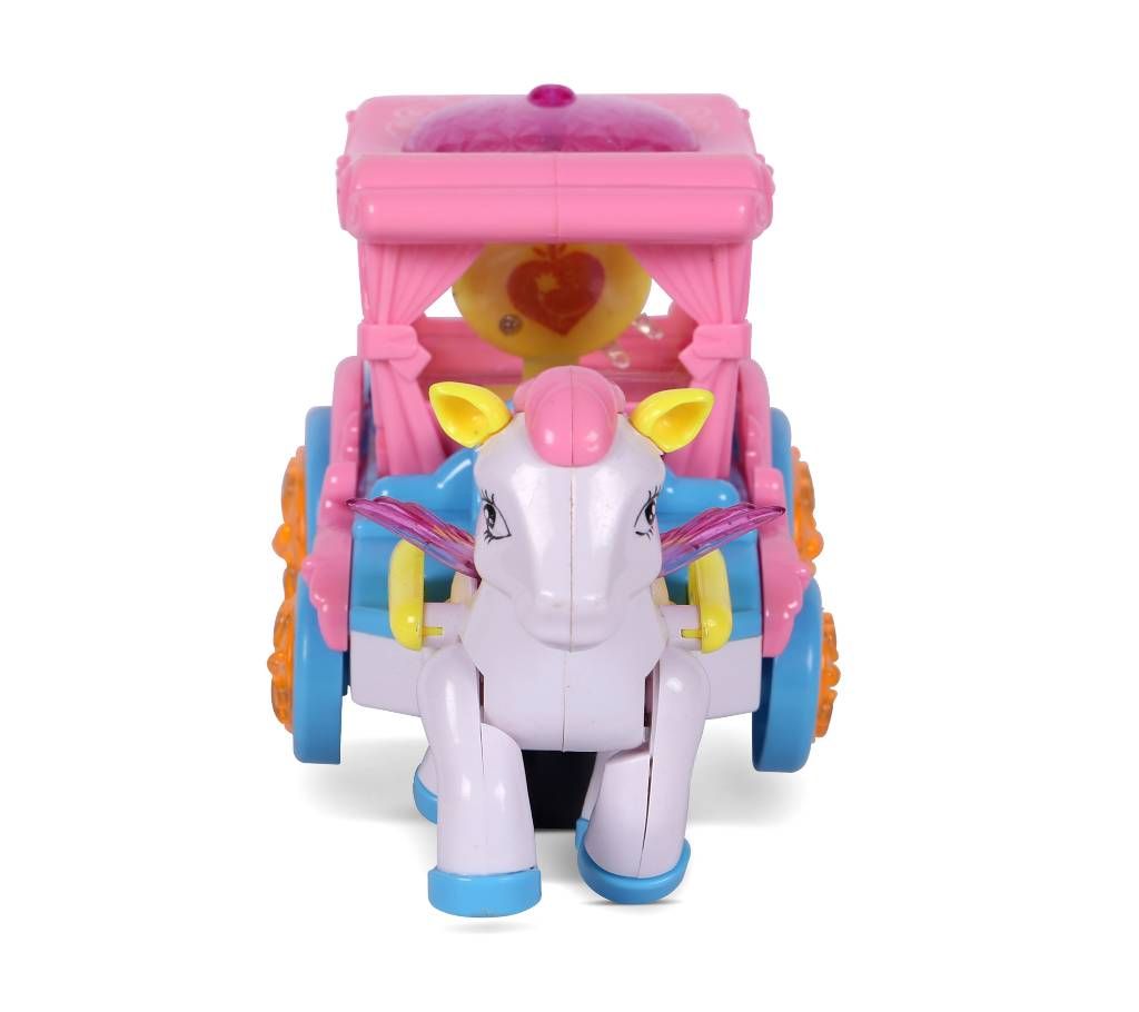 Magic Wagon Music & Light Horse Car for Kids- White