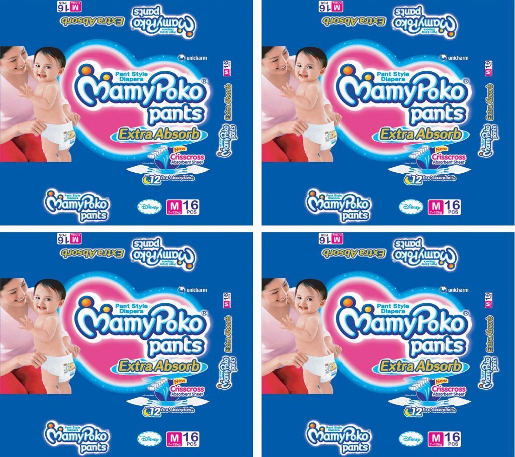 MamyPoko Pants M 16X4=64 Pcs India 
