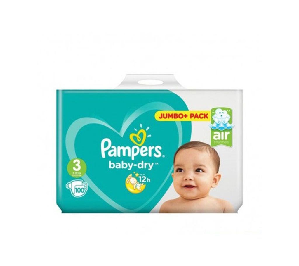 Pampers Jumbo Baby Dry-3(Taped) (6-10)kg, 100pcs(UK)