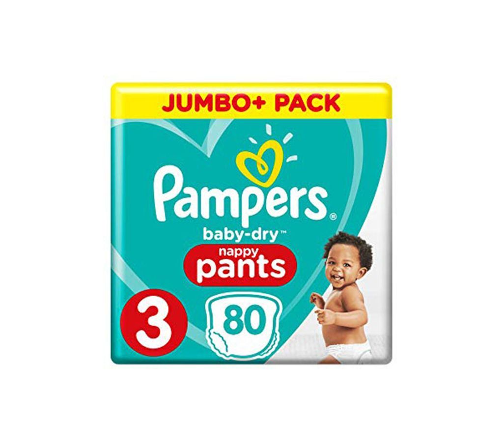 Pampers Jumbo Baby Dry-3(Pant System) (6-11)kg, 80pcs(UK)